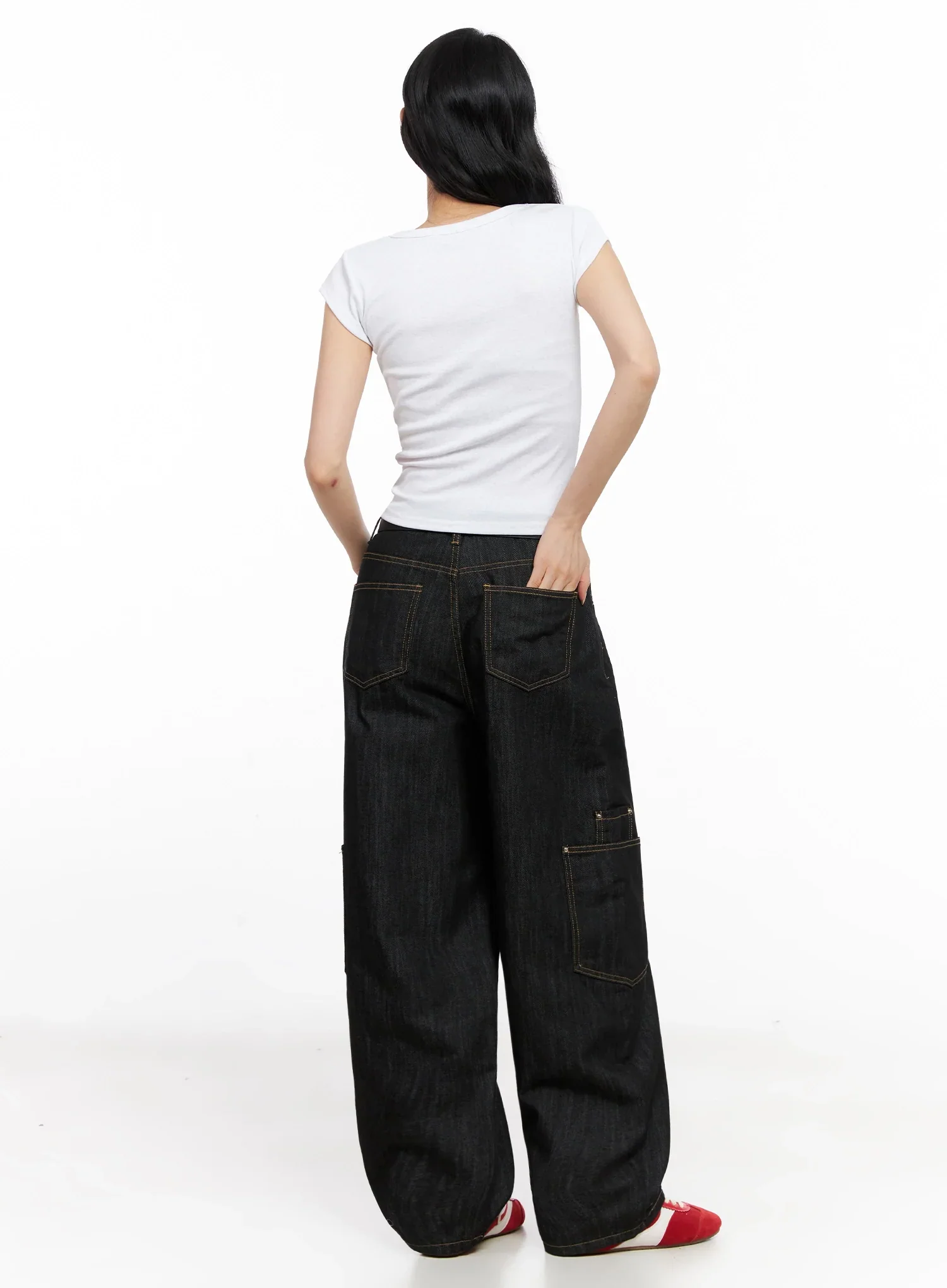 Dahee Wide-Leg Cargo Jeans IG508 - Image 16