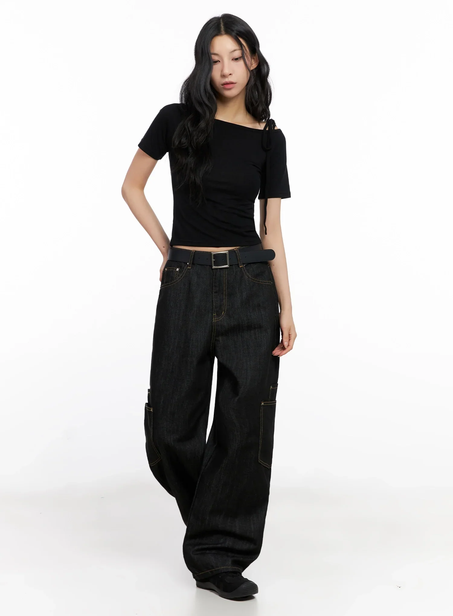 Dahee Wide-Leg Cargo Jeans IG508 - Image 6