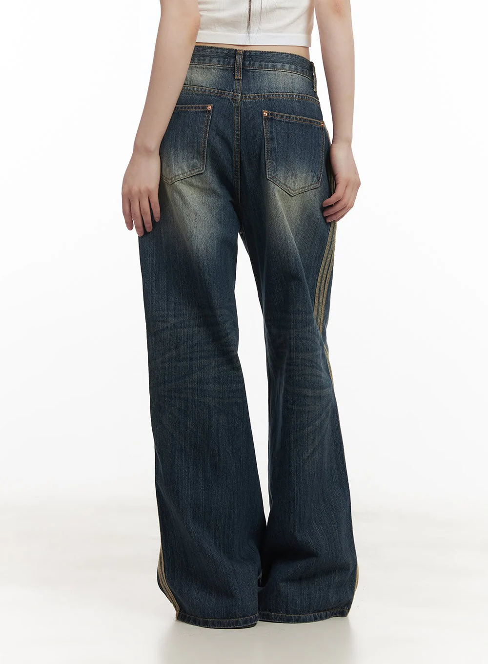 Daisee Striped Wide-Leg Jeans CF518 - Image 6