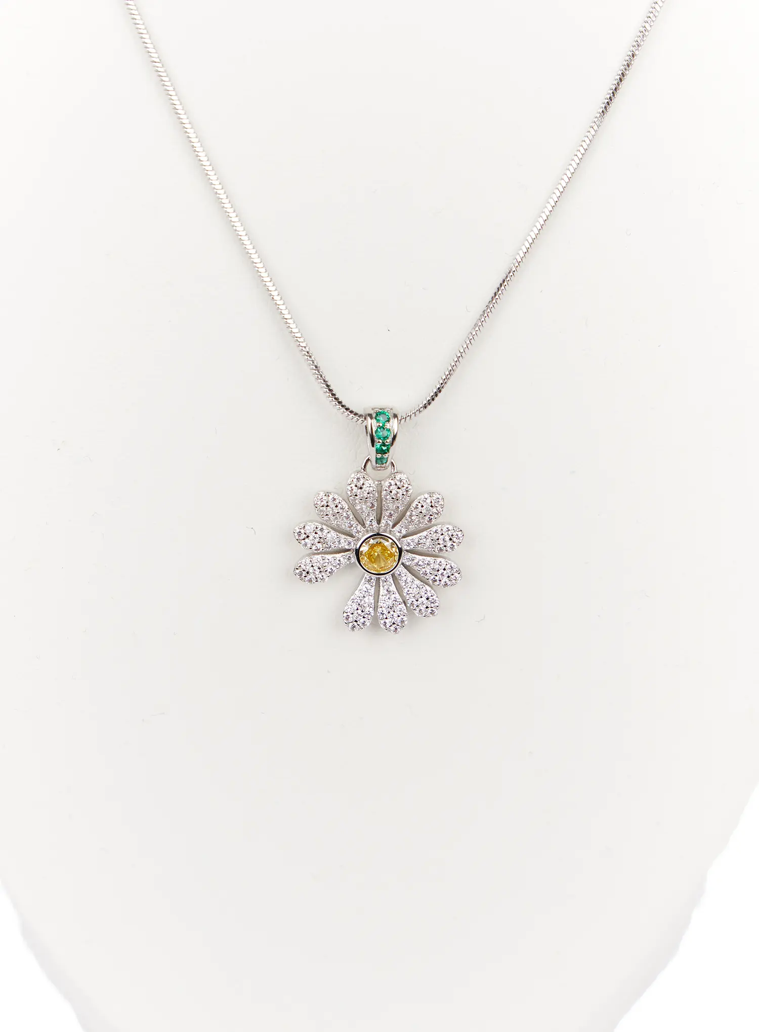 Daisy Cubic Pendant Necklace CA508 - Image 4