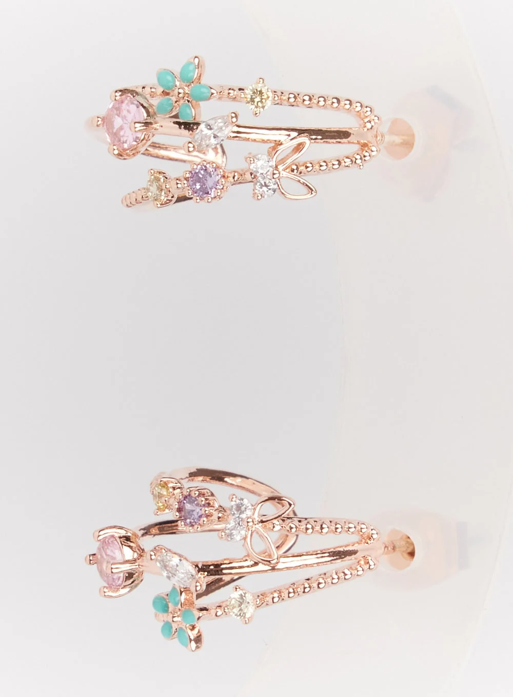 Daisy Triple Flower Stem Earrings IM528 - Image 6