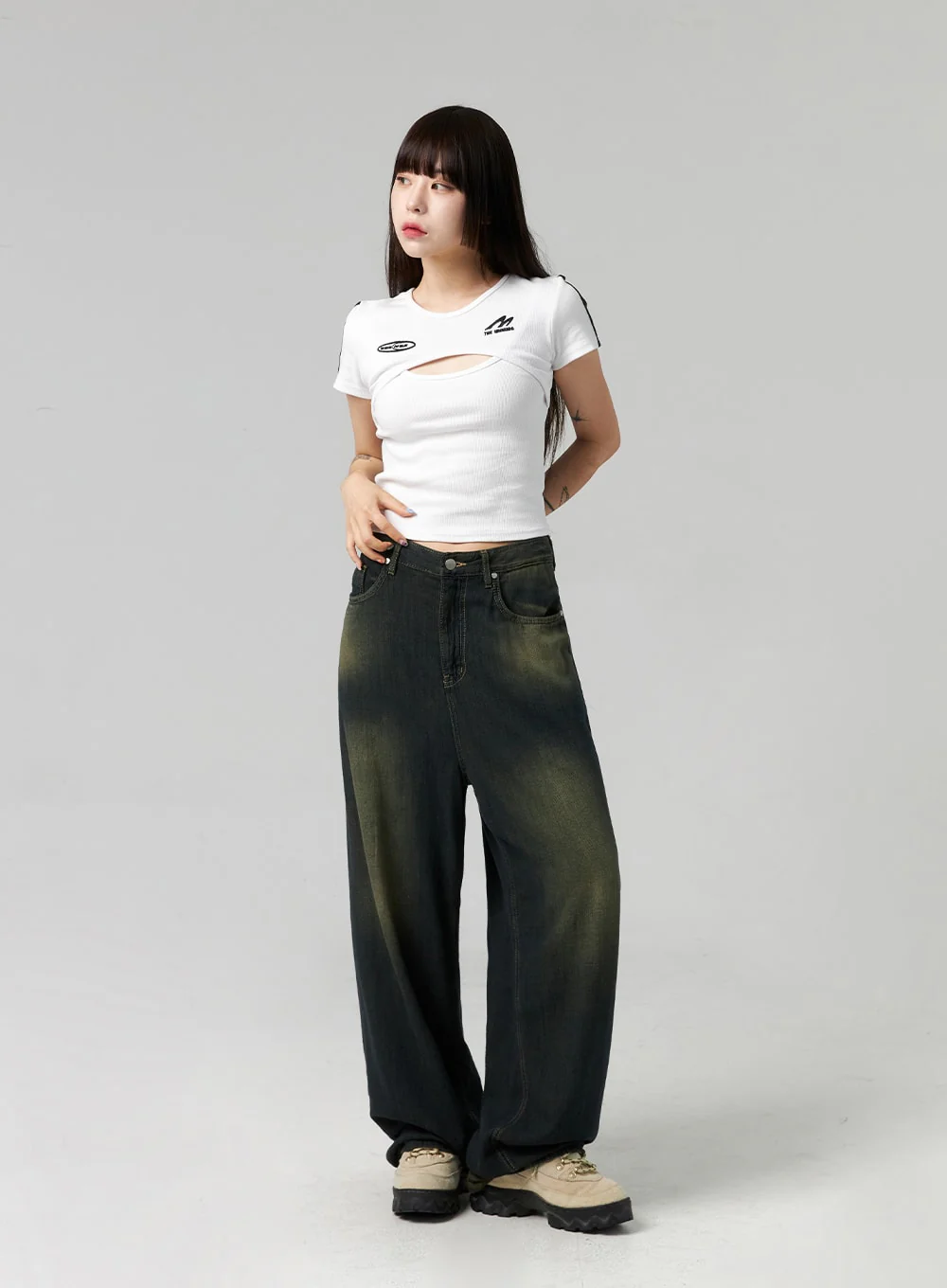 Dark Wash Baggy Jeans CL324 - Image 10