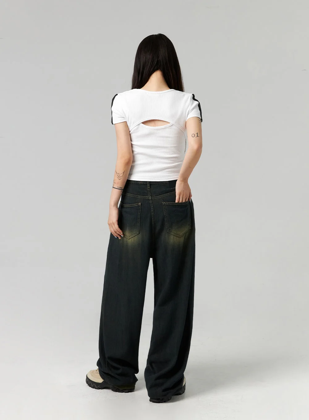 Dark Wash Baggy Jeans CL324 - Image 12