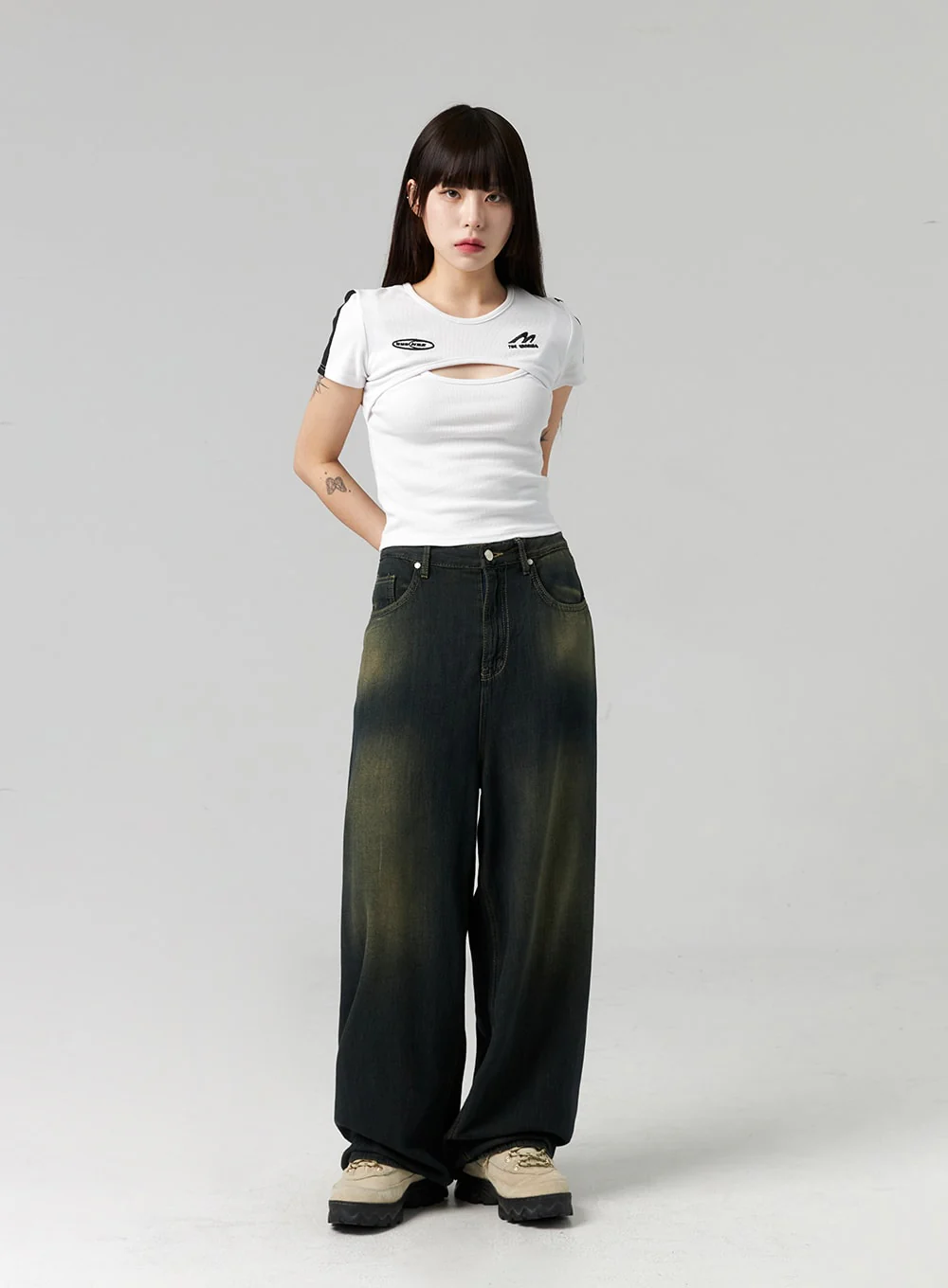 Dark Wash Baggy Jeans CL324 - Image 3