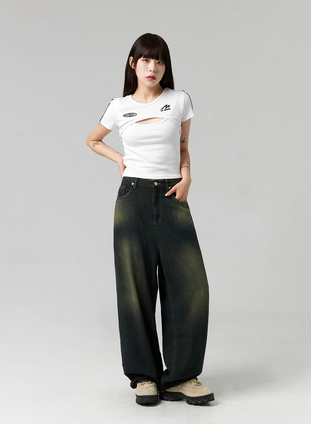 Dark Wash Baggy Jeans CL324 - Image 4