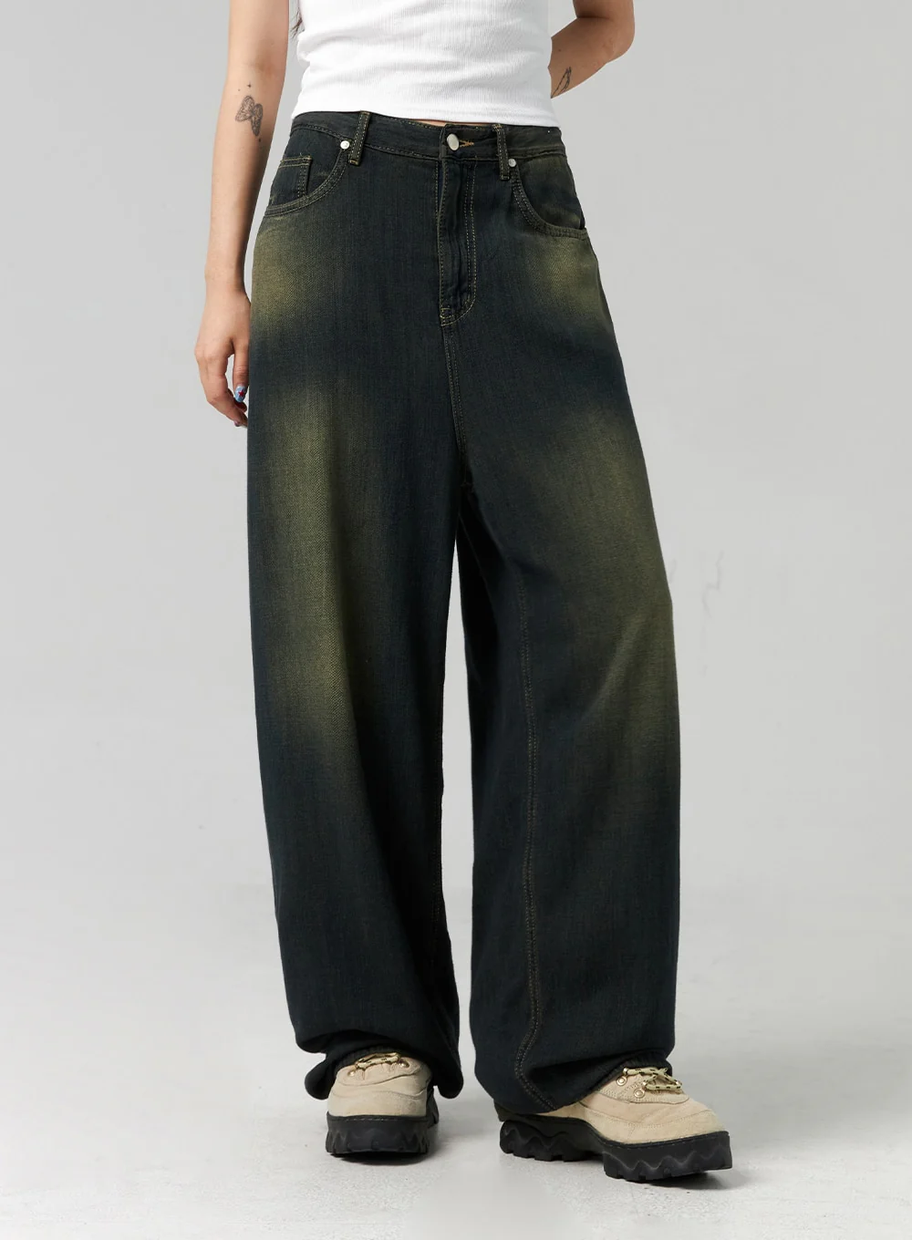 Dark Wash Baggy Jeans CL324 - Image 5