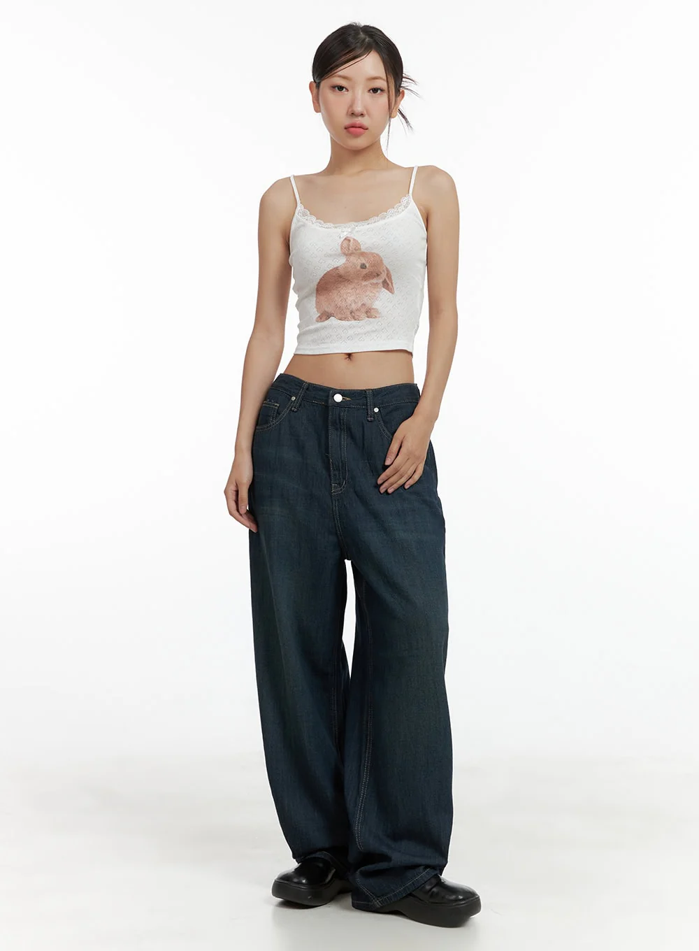 Dark Wash Wide Jeans CU305 - Image 2