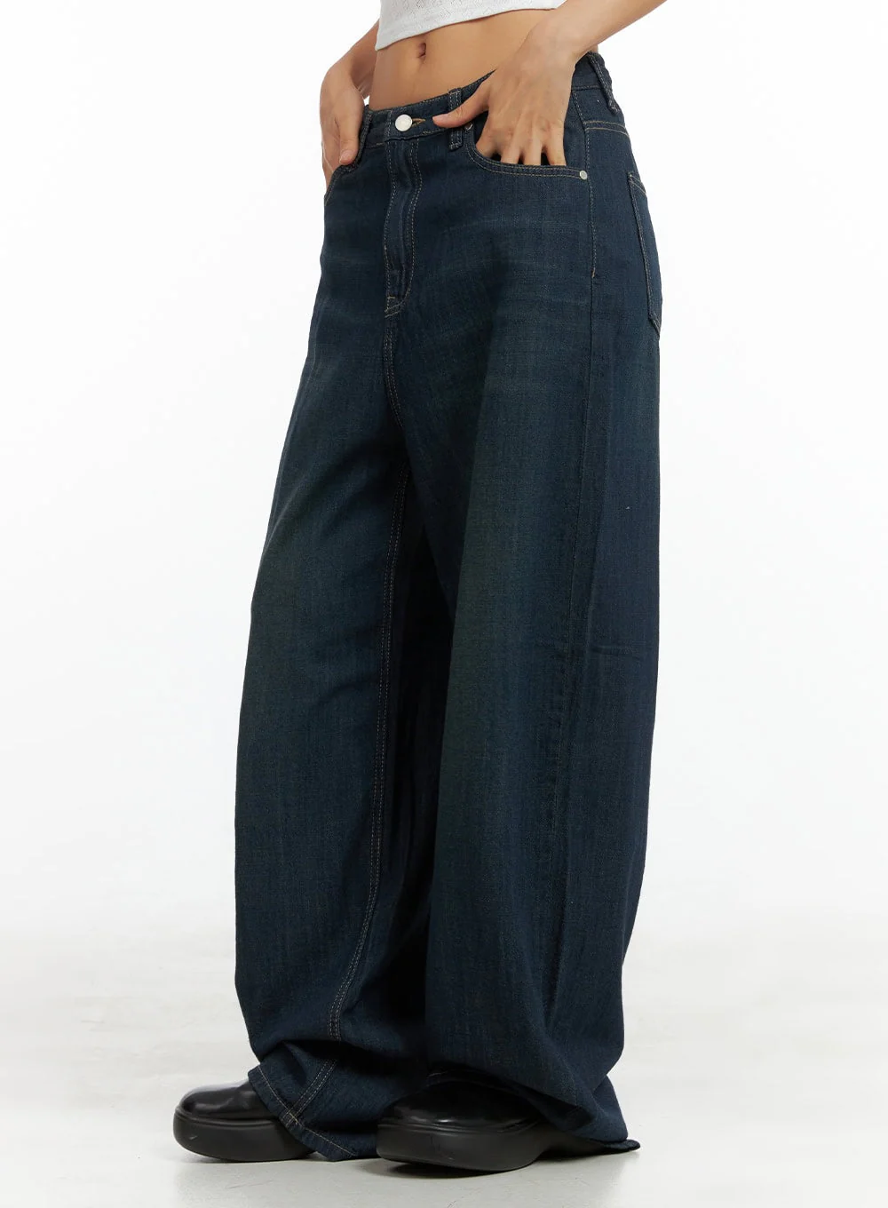 Dark Wash Wide Jeans CU305 - Image 3