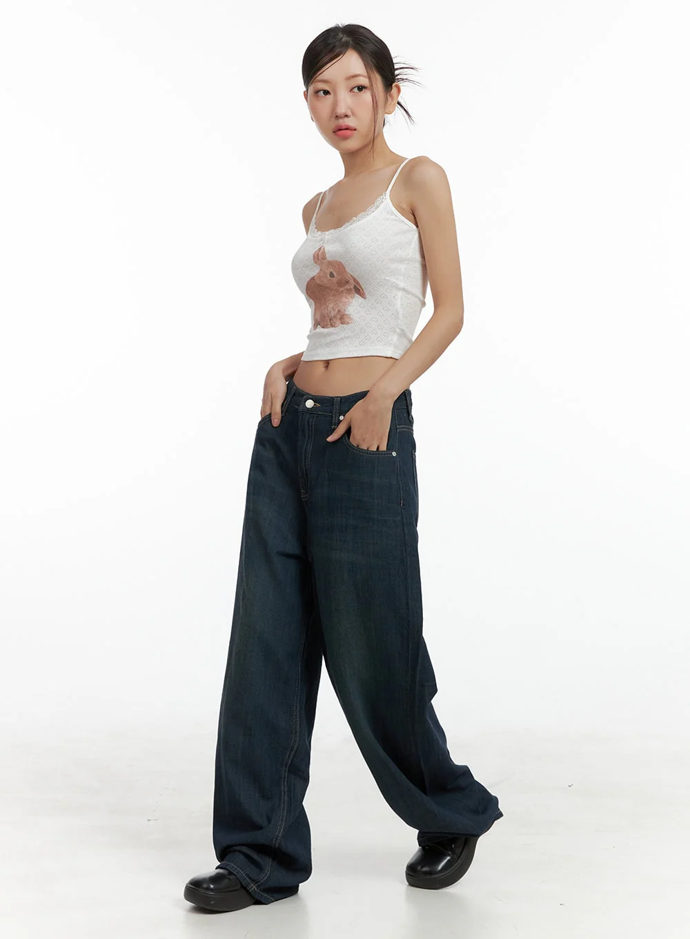 Dark Wash Wide Jeans CU305 - Image 4