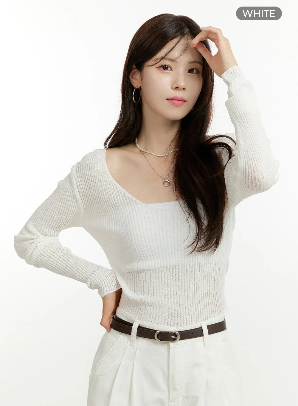 Deep U Neck Summer Sweater OU428 - Image 8