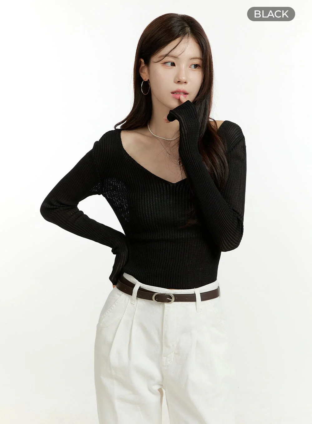 Deep U Neck Summer Sweater OU428 - Image 9