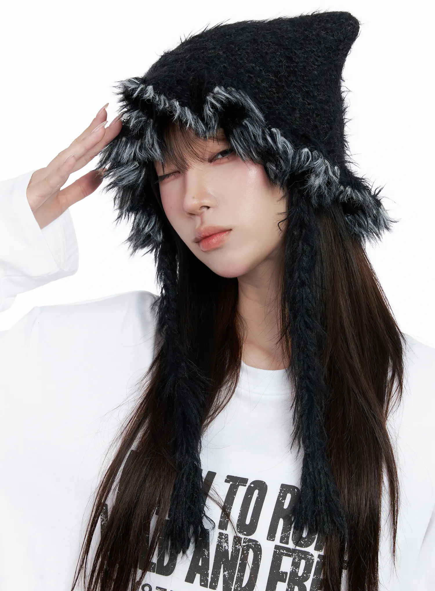 Delilah Cat-Ear Faux Fur Beanie CO521 - Image 2