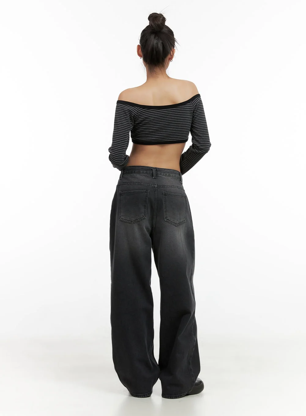 Delilah Pin-Tuck Washed Denim Baggy Jeans CO424 - Image 5