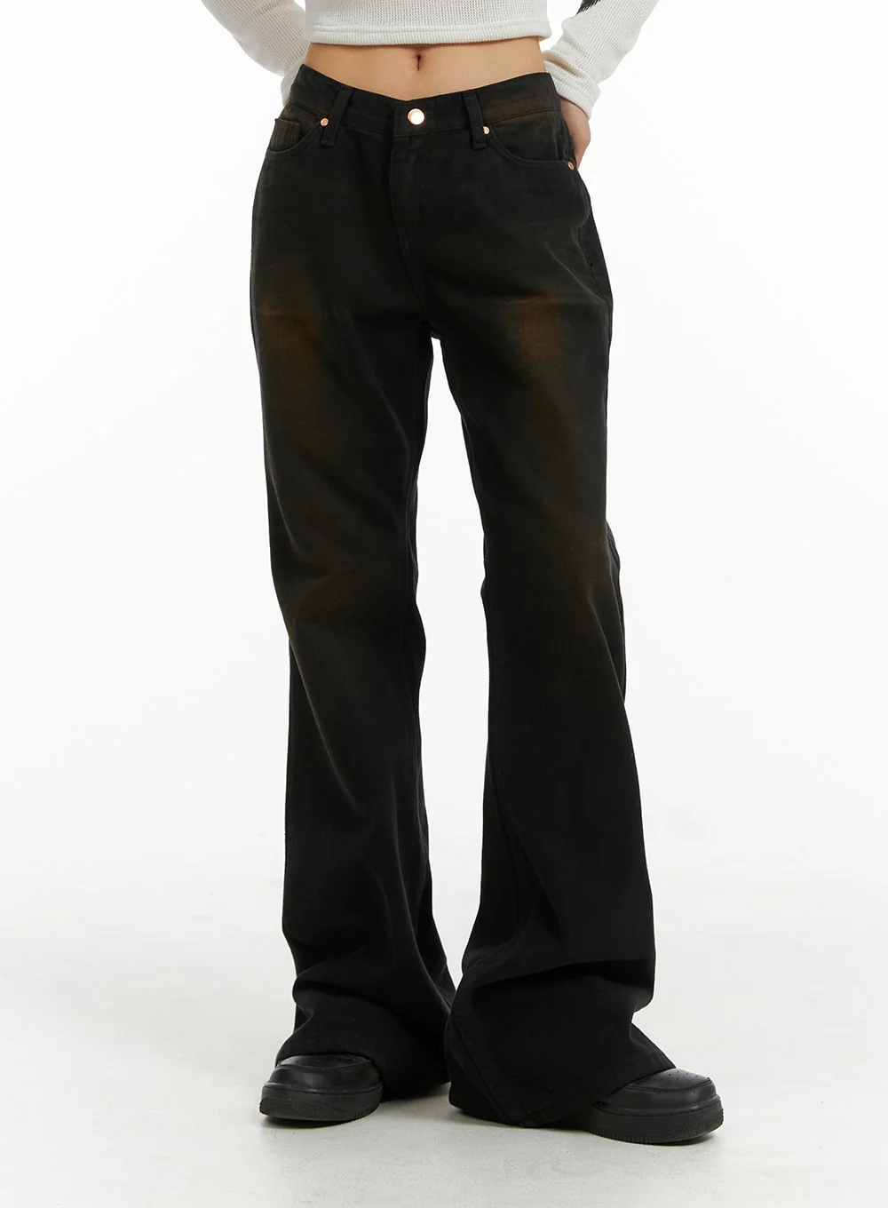 Denim Mid Waist Flared Jeans CJ409 - Image 2
