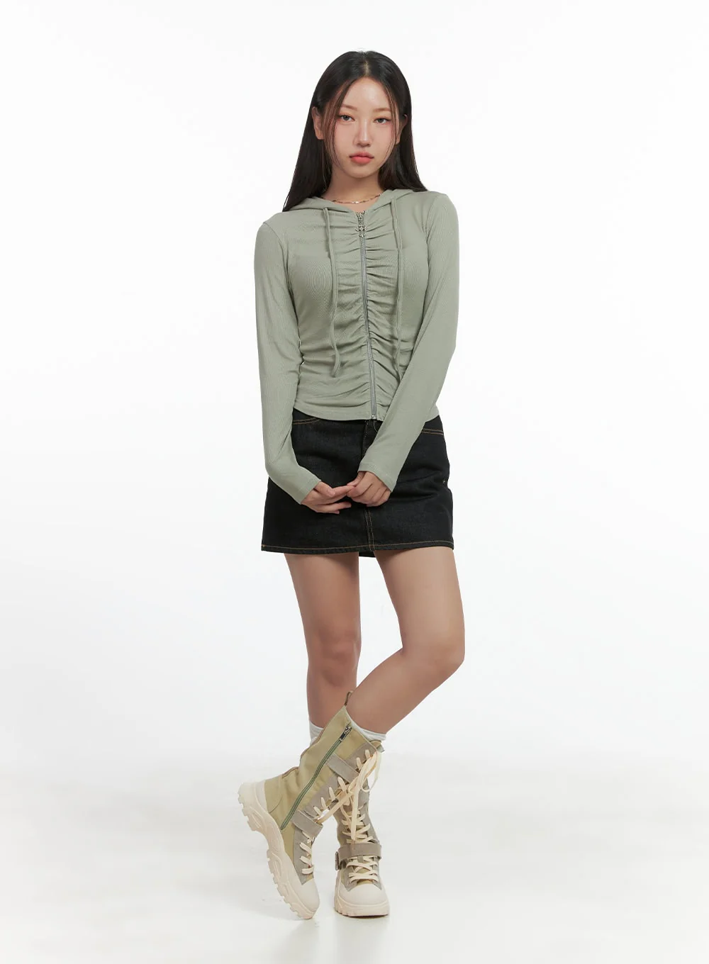 Denim Stitch Mini Skirt CO402 - Image 2