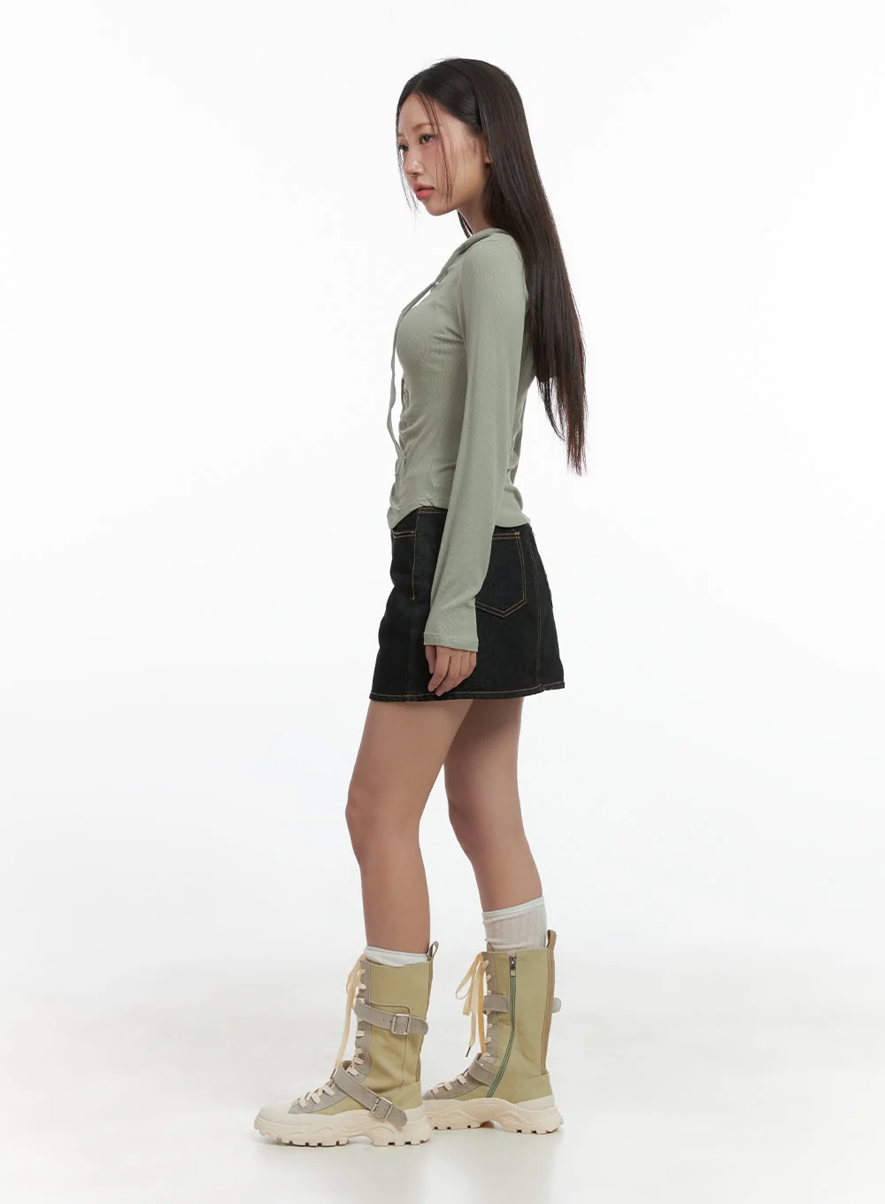 Denim Stitch Mini Skirt CO402 - Image 3