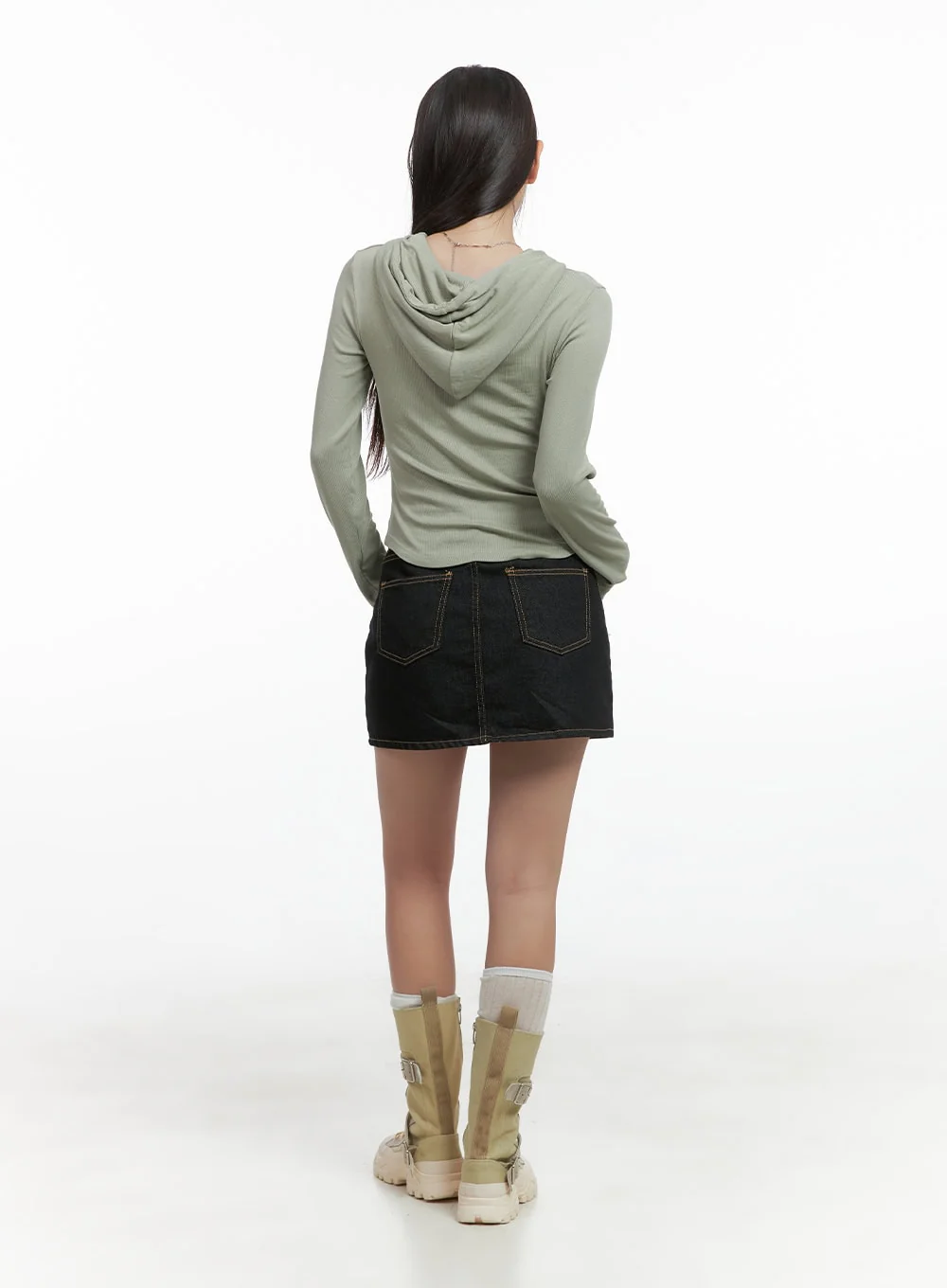 Denim Stitch Mini Skirt CO402 - Image 4