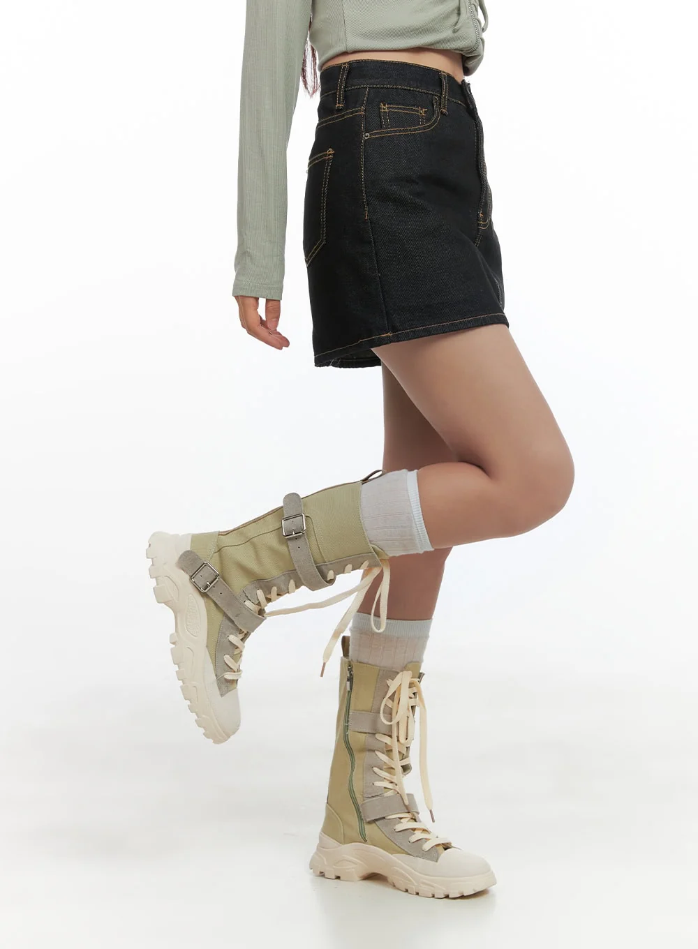 Denim Stitch Mini Skirt CO402 - Image 5