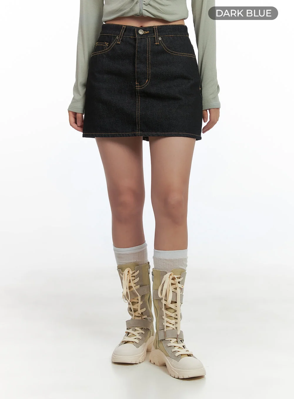 Denim Stitch Mini Skirt CO402 - Image 7