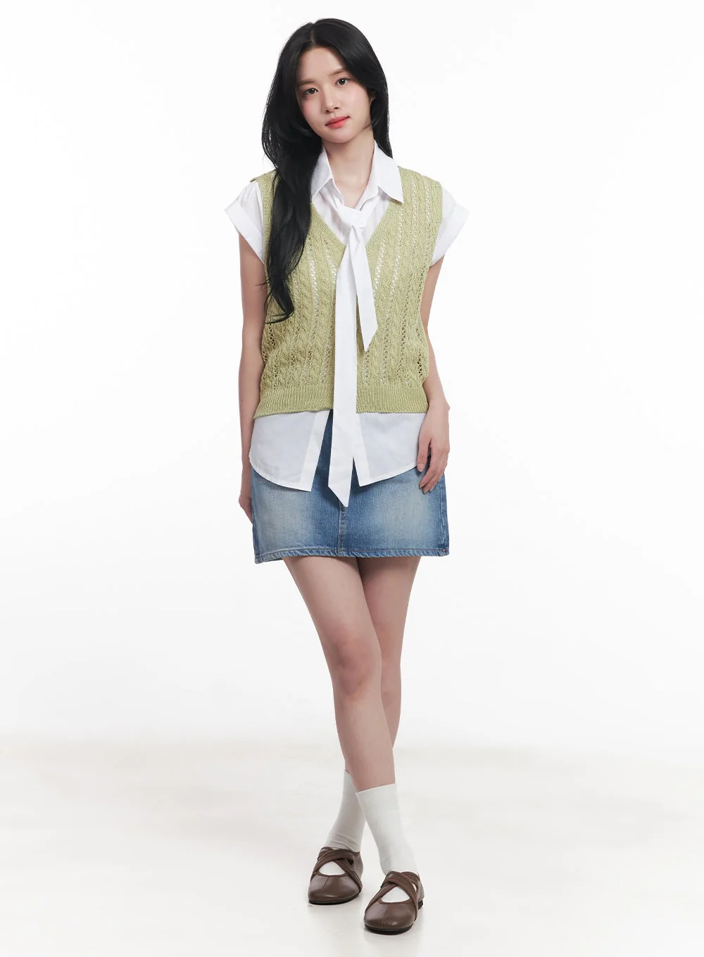 Denim Washed Mini Skirt CY523