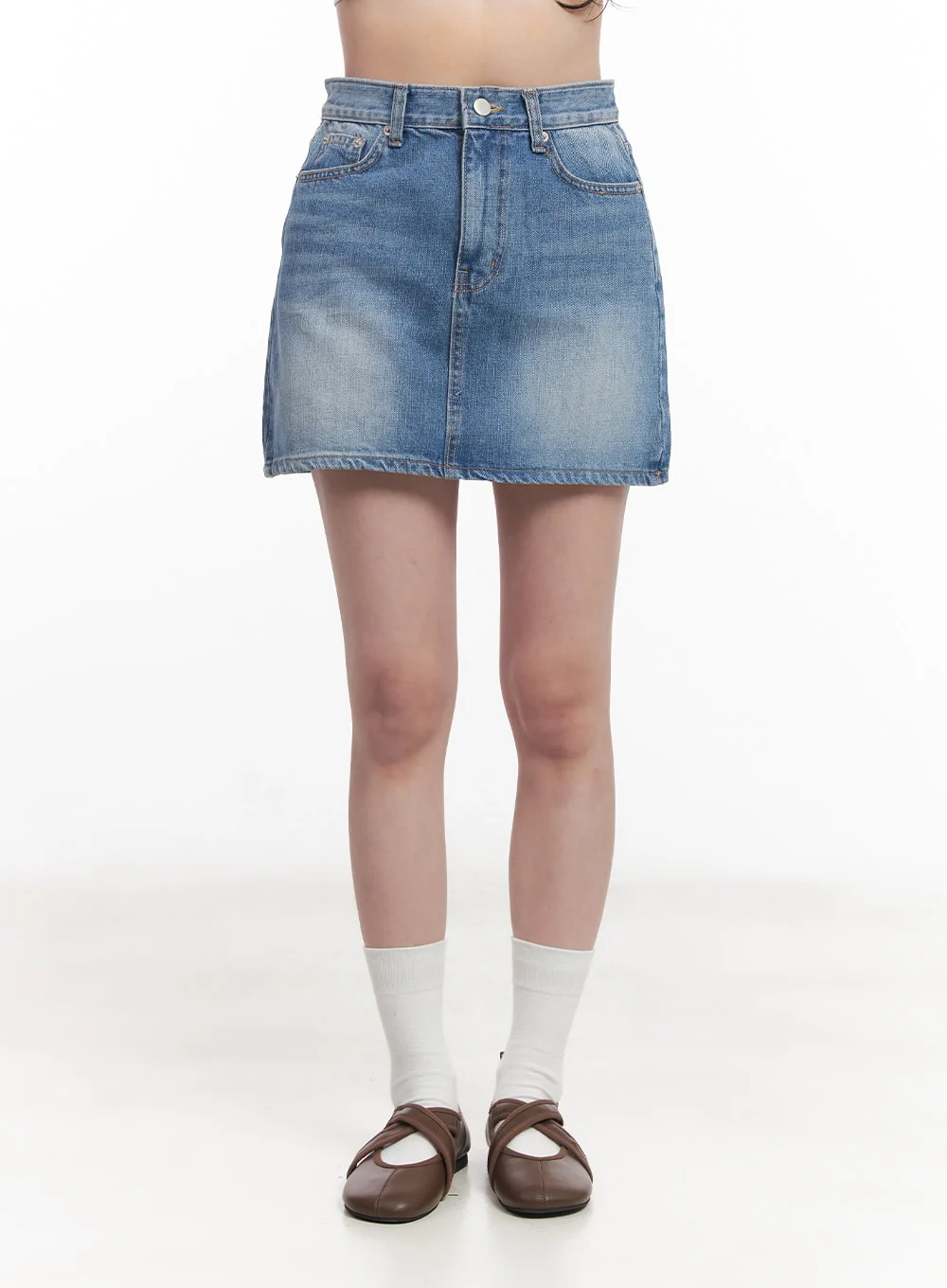 Denim Washed Mini Skirt CY523 - Image 2