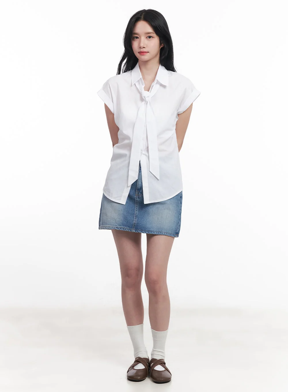 Denim Washed Mini Skirt CY523 - Image 4