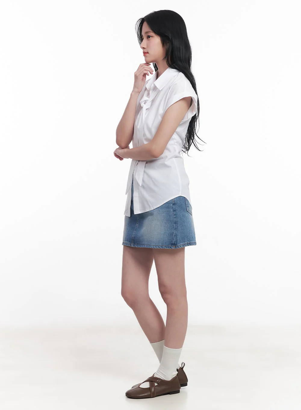 Denim Washed Mini Skirt CY523 - Image 5