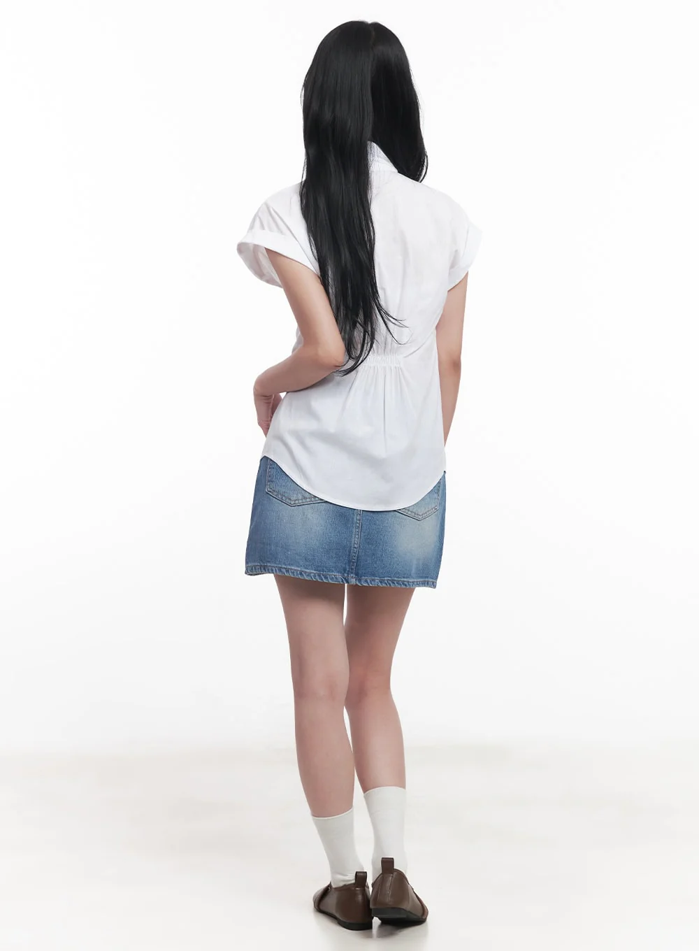 Denim Washed Mini Skirt CY523 - Image 6