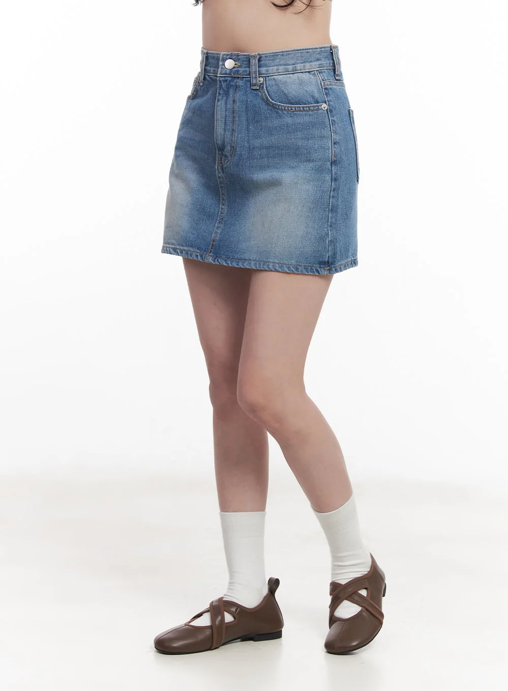 Denim Washed Mini Skirt CY523 - Image 9