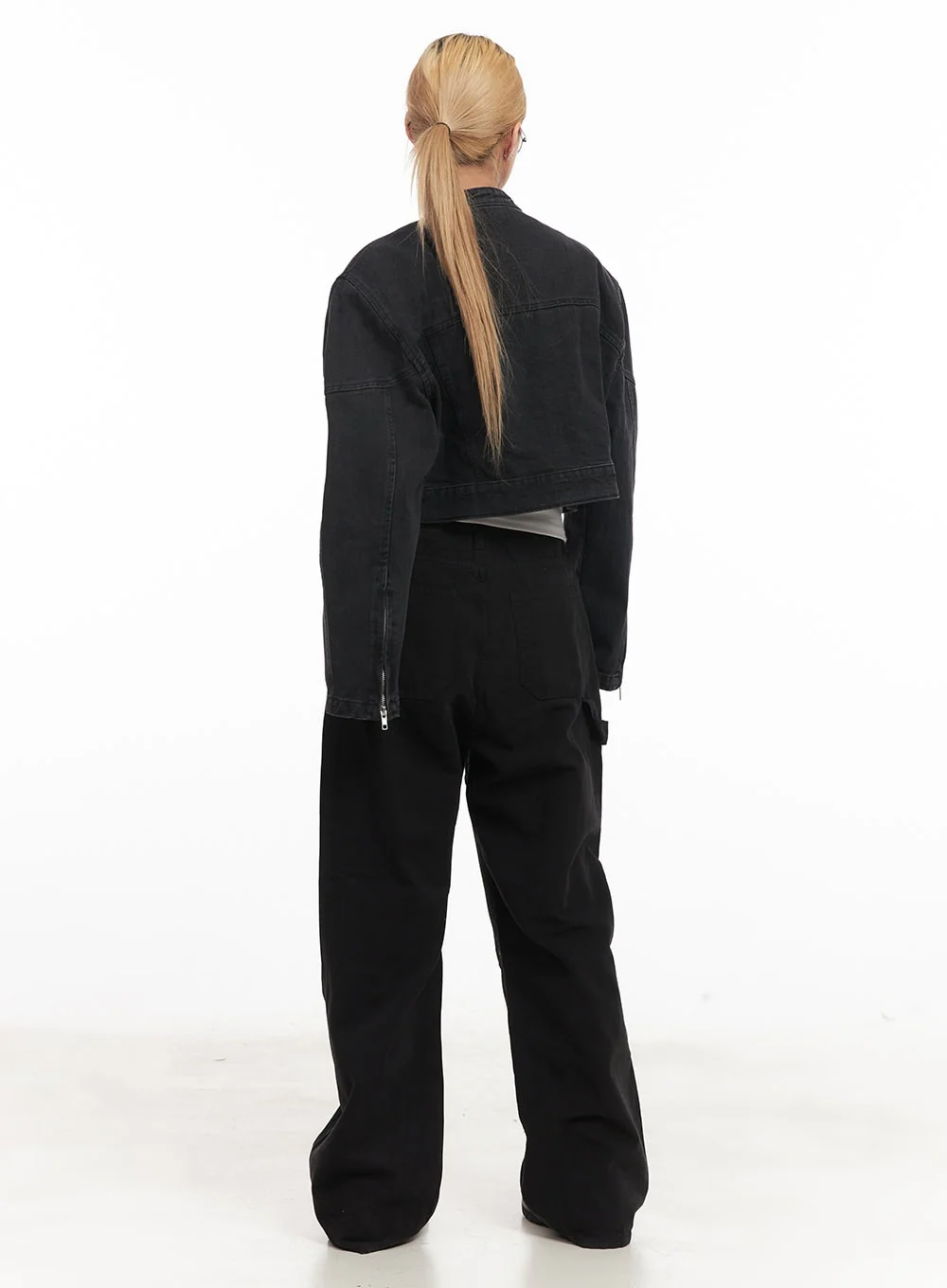 Denim Zip-Up Crop Jacket CM506 - Image 7