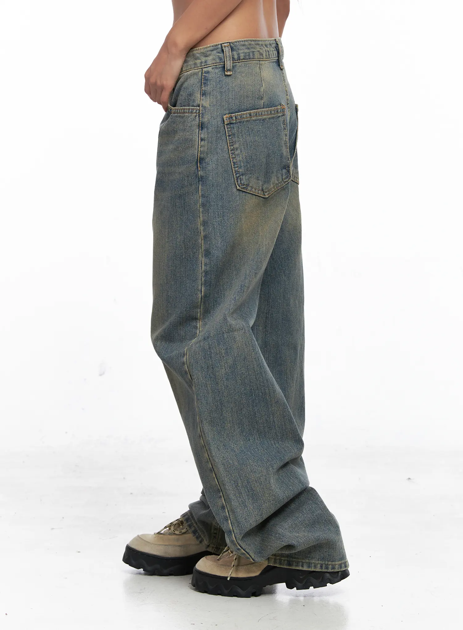 Denver Vintage Washed Semi-Wide Jeans CO513 - Image 3