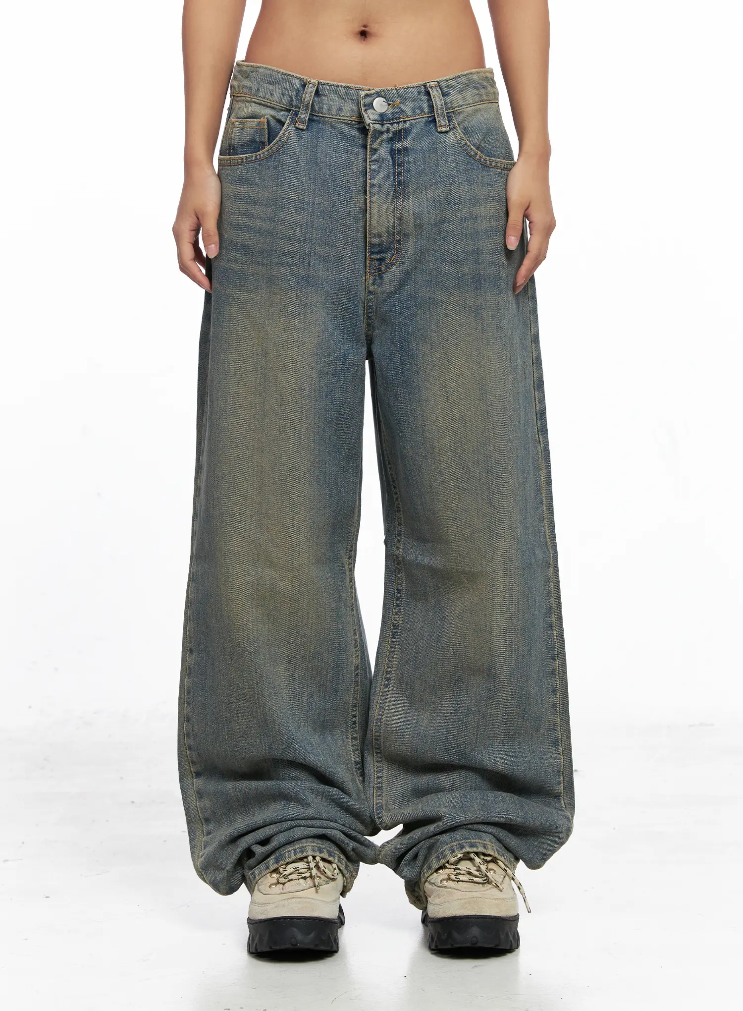 Denver Vintage Washed Semi-Wide Jeans CO513 - Image 9