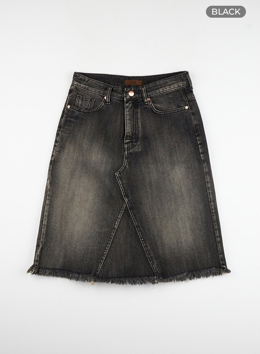 Destroyed Hem Denim Midi Skirt CL422 - Image 9