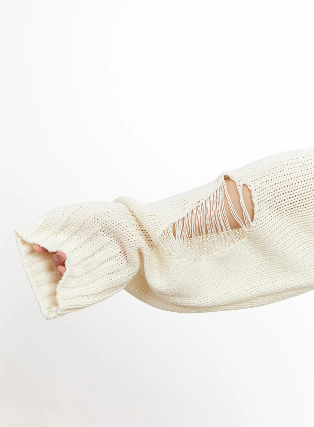 Destroyed Oversized Crop Sweater CM505 - Image 5