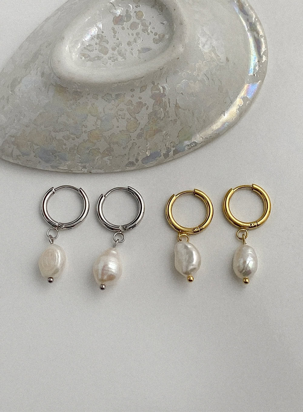 Dew Faux Pearl Drop Earrings IA517 - Image 2