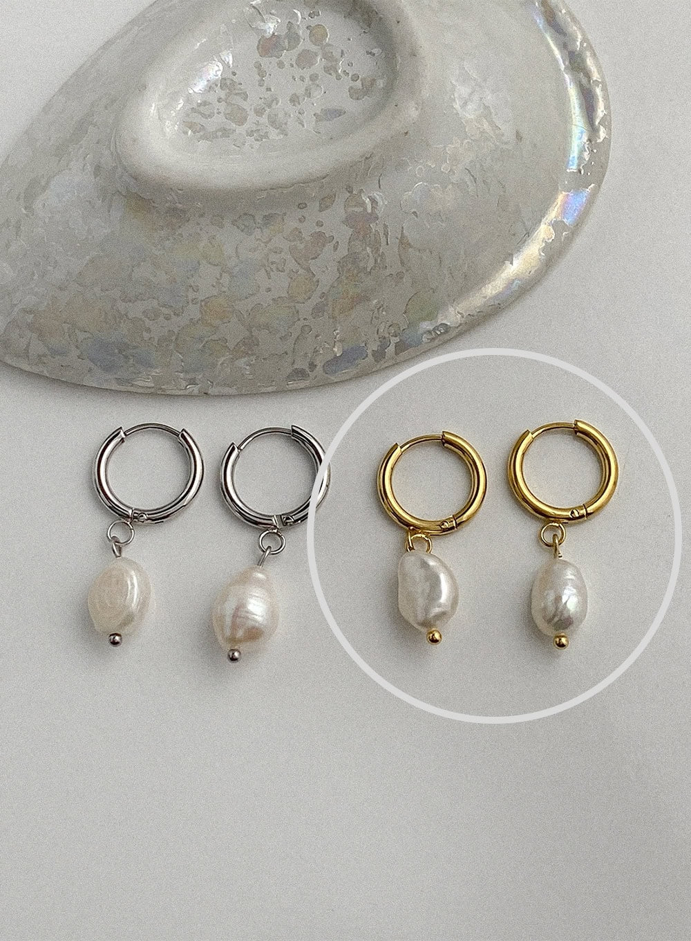 Dew Faux Pearl Drop Earrings IA517 - Image 4