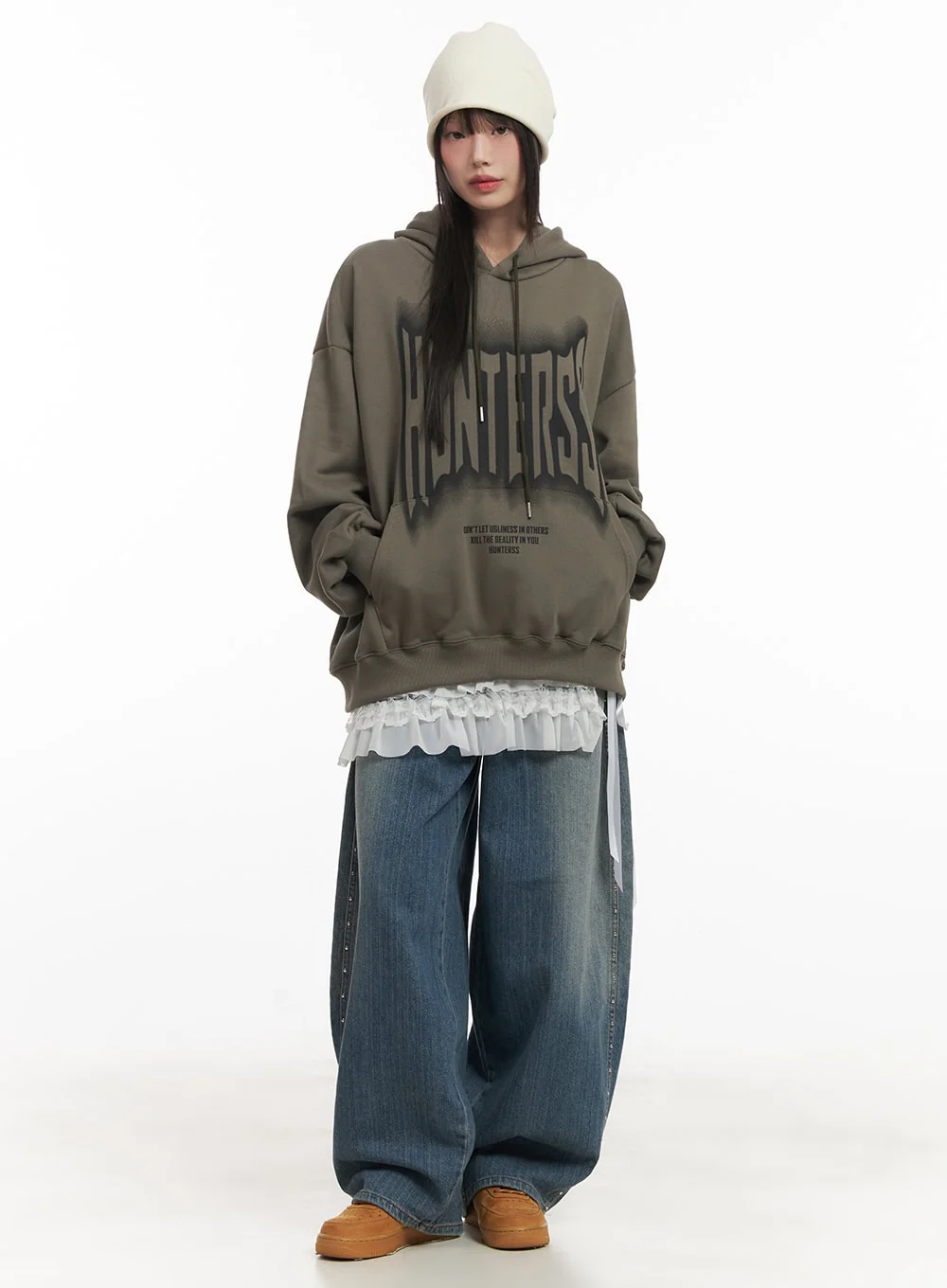 Dianne Studded Washed Baggy Jeans CF519 - Image 2