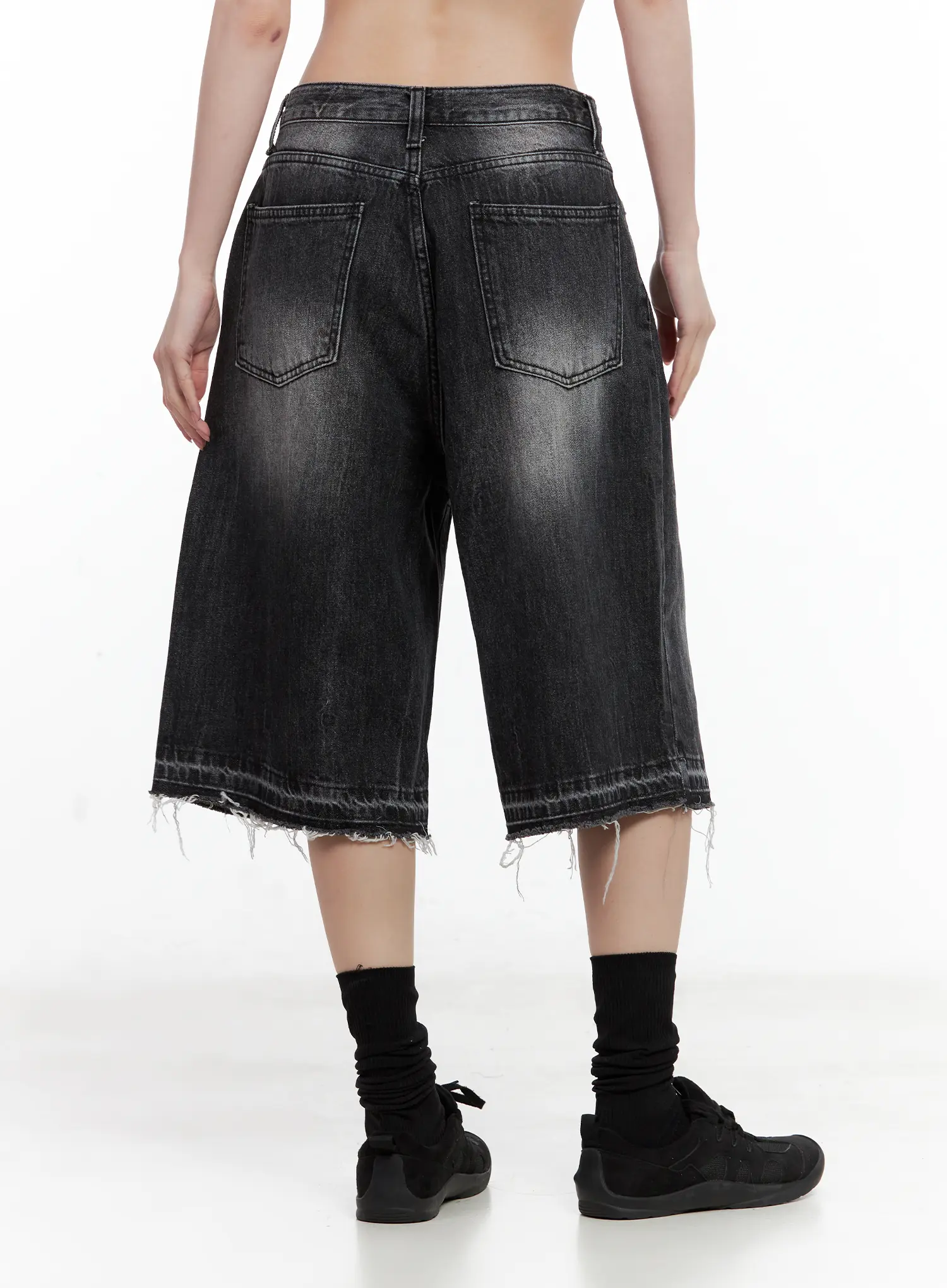 Distressed Washed Denim Jorts CU530 - Image 7