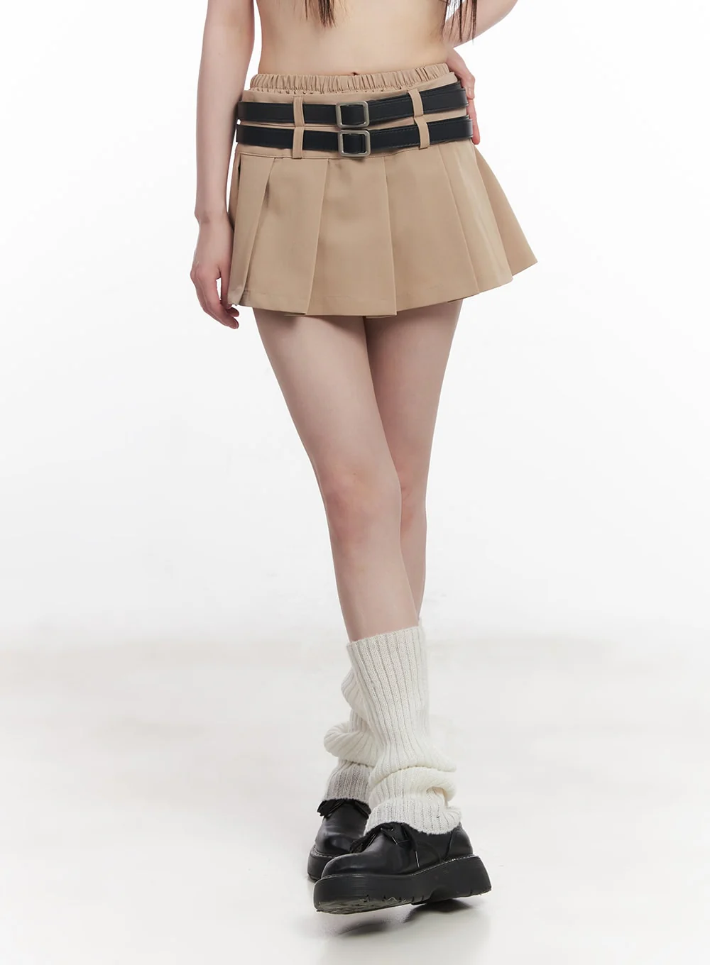 Double Belt Pleated Mini Skirt CU506 - Image 8