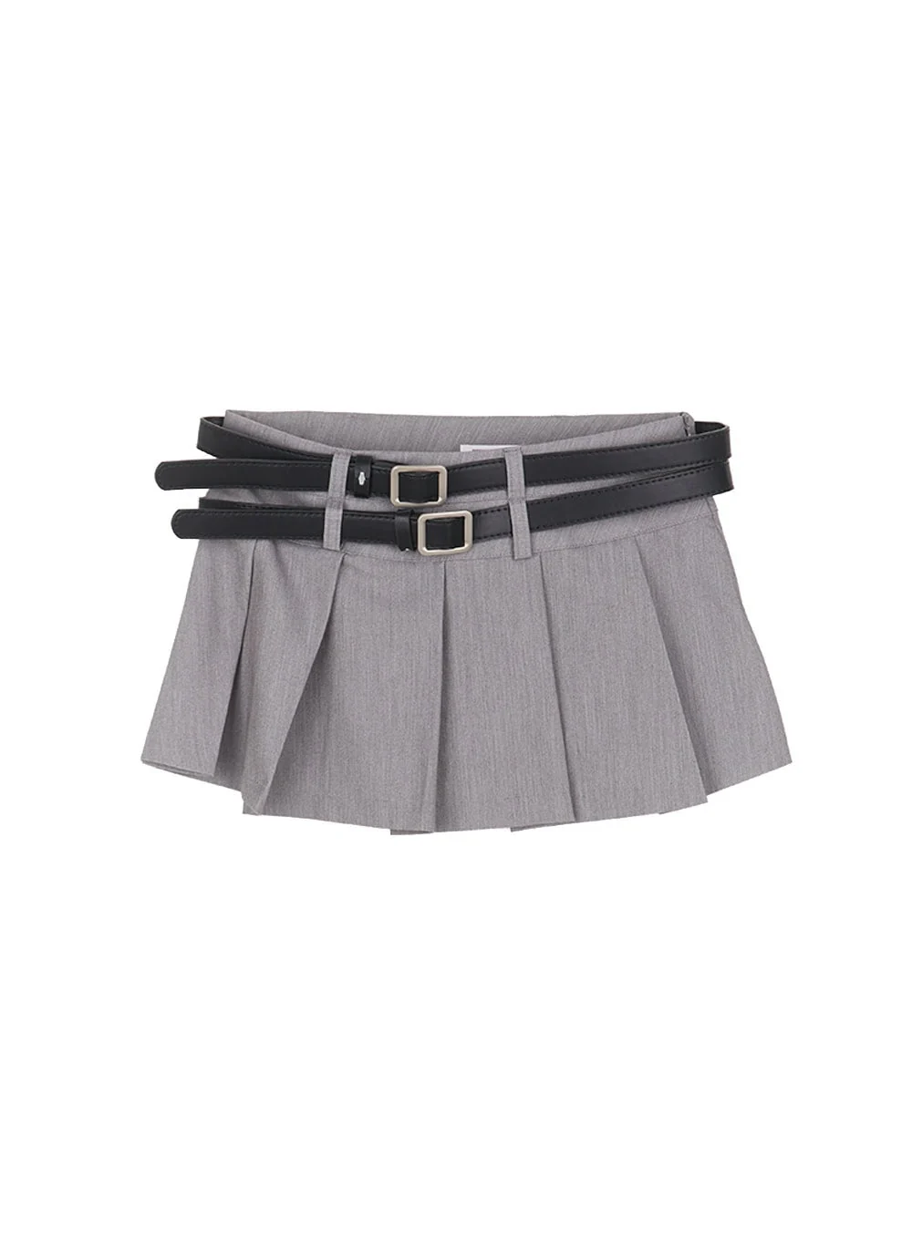 Double Belt Pleated Mini Skirt CU506 - Image 9