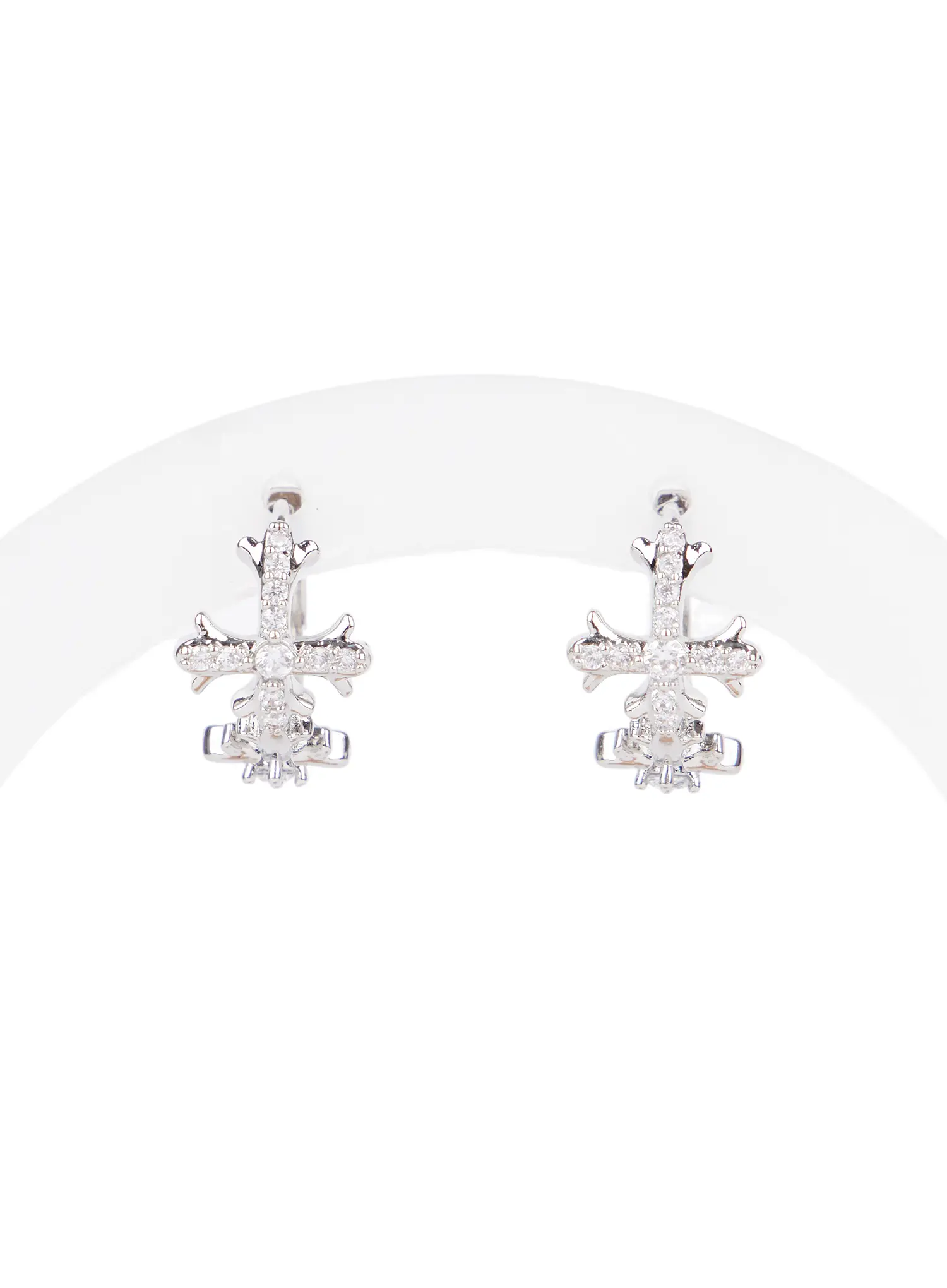 Double Cross Hoop Earrings CJ523 - Image 4