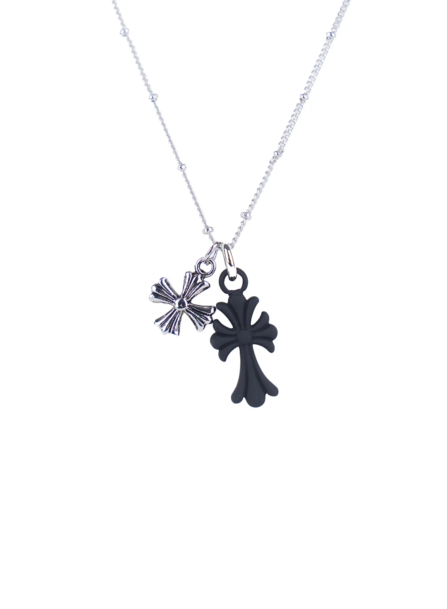 Double Cross Pendant Necklace CL522 - Image 8