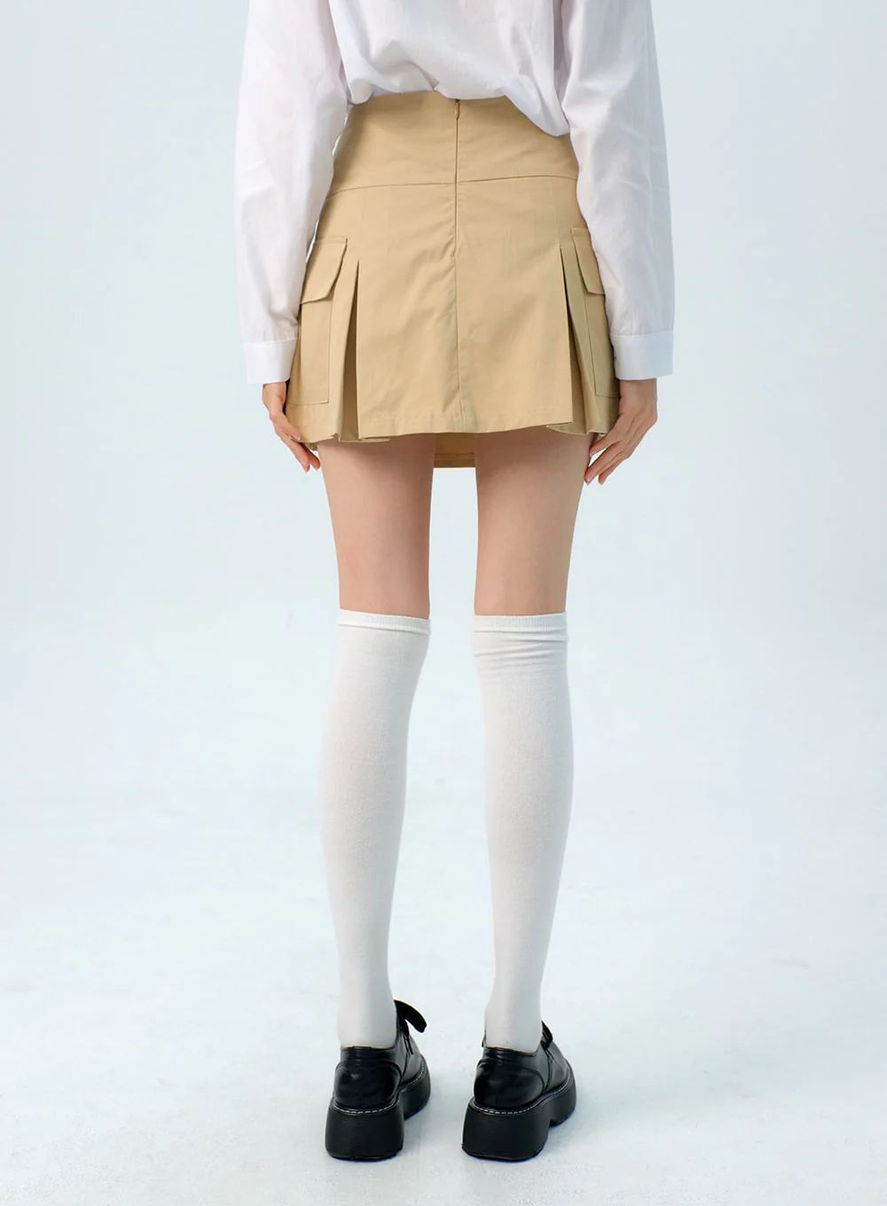 Double Pocket Pleated Mini Skirt IG312 - Image 3