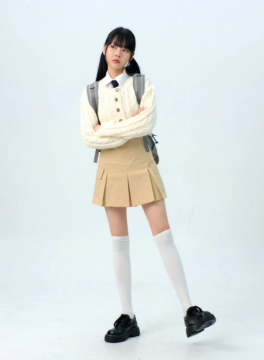 Double Pocket Pleated Mini Skirt IG312 - Image 4