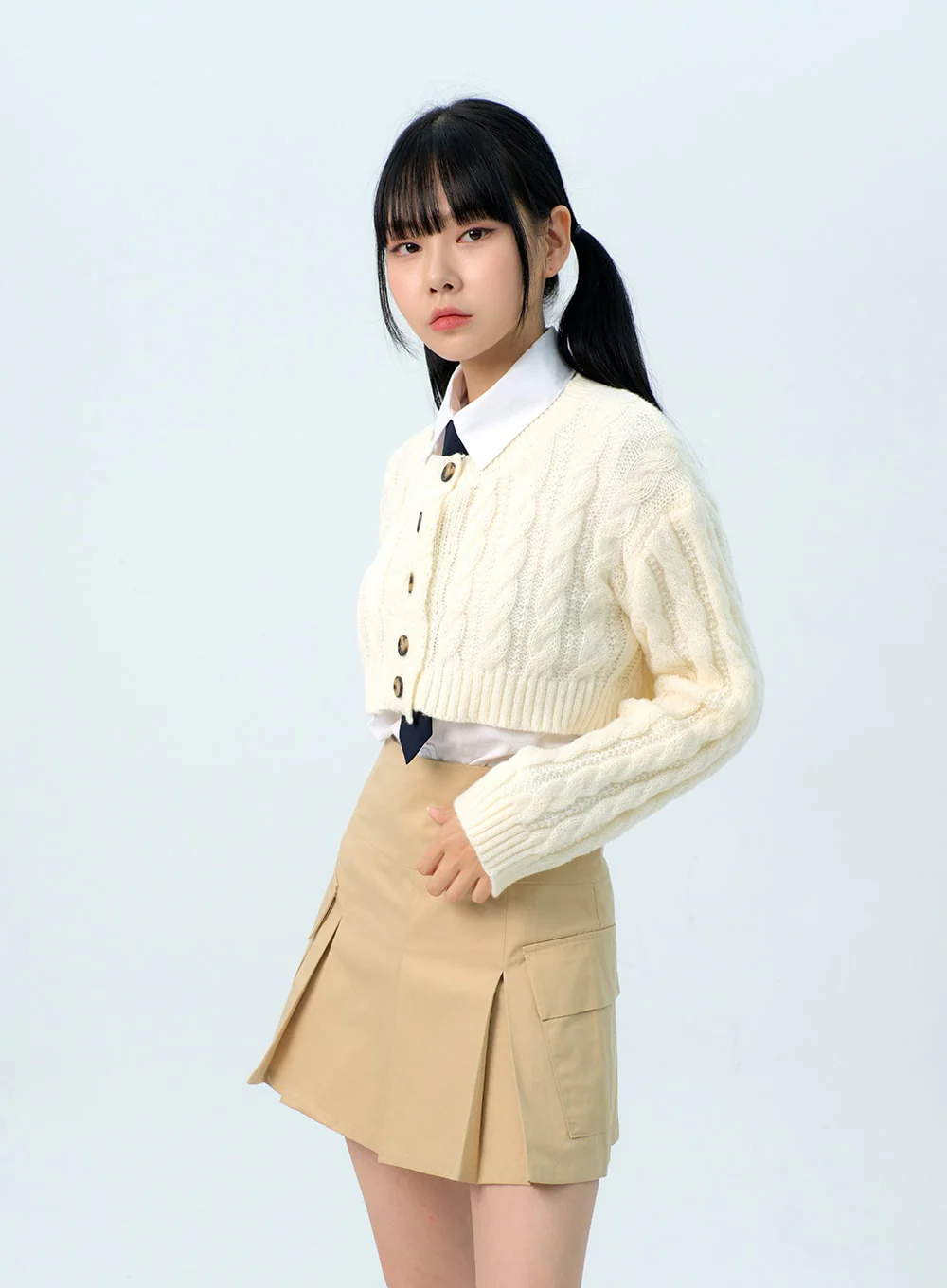 Double Pocket Pleated Mini Skirt IG312 - Image 7