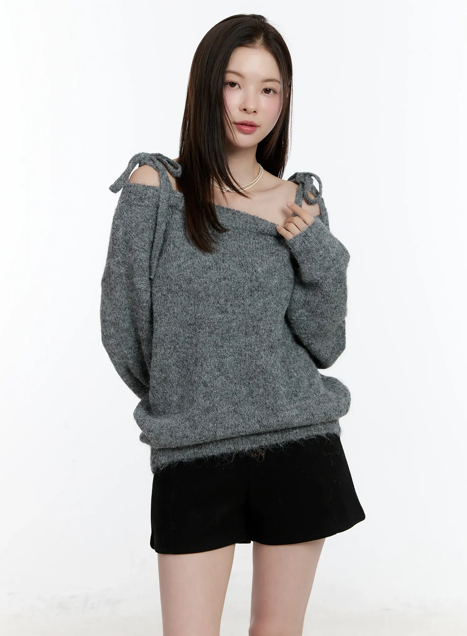 Double Strap Off-Shoulder Knit Top ID510 - Image 11