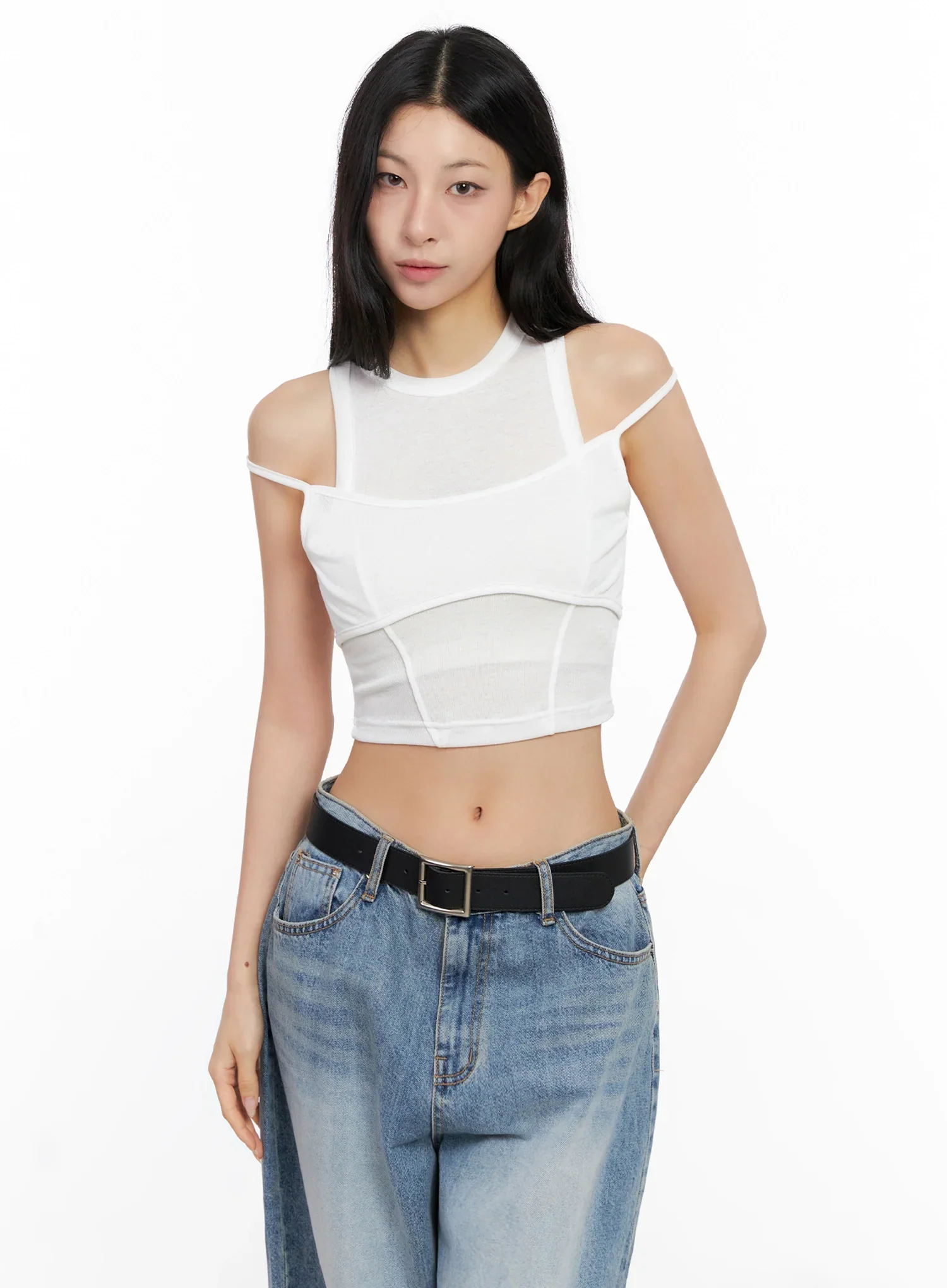 Double Strap Sleeveless Crop Top IG508 - Image 18