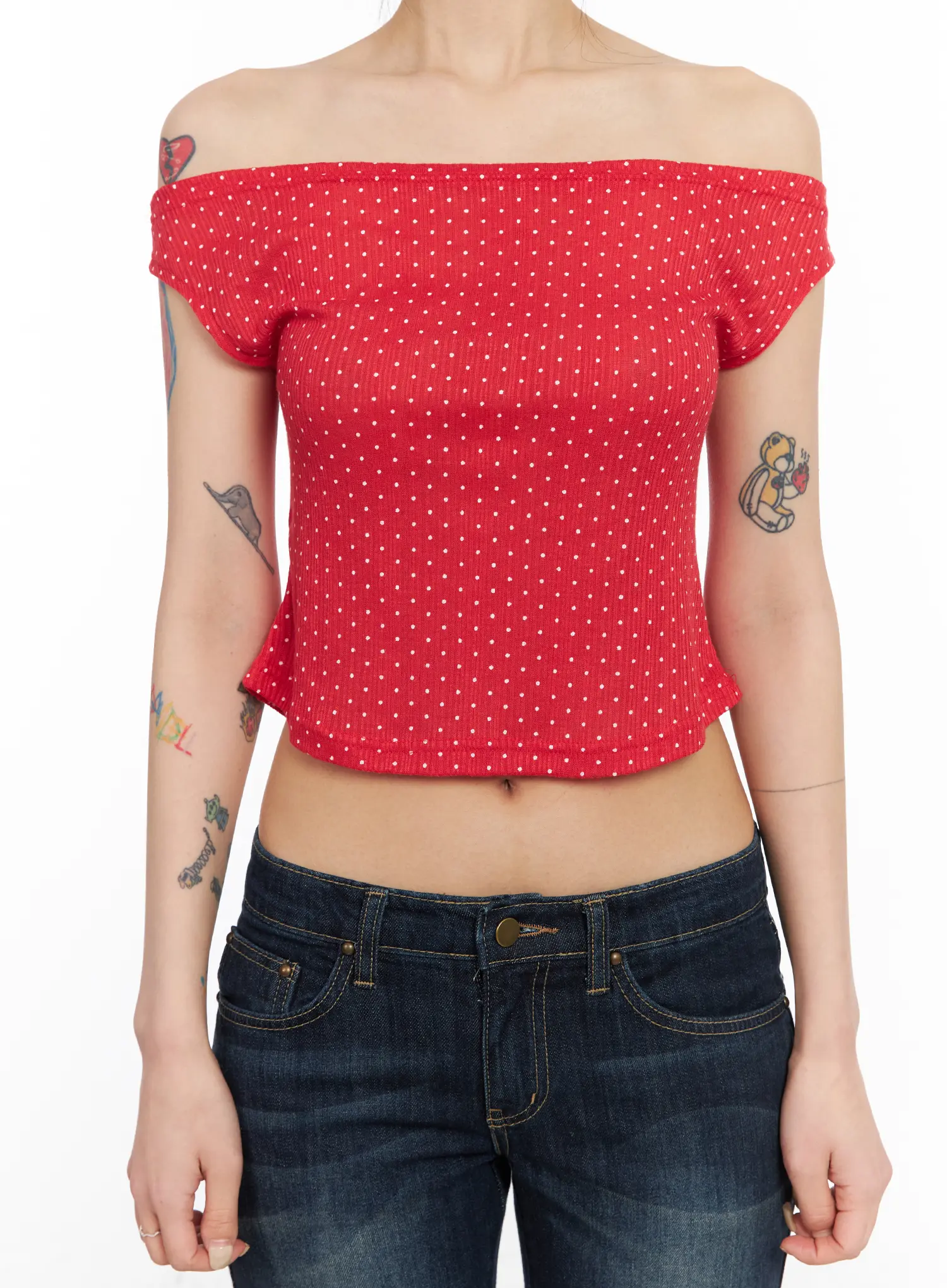 Draped Polka Dot Top CM517 - Image 5