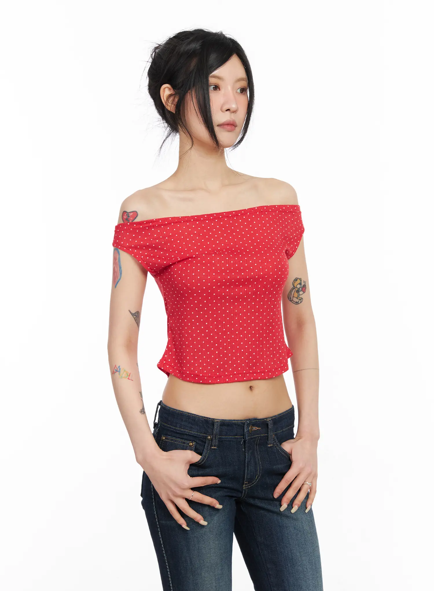 Draped Polka Dot Top CM517 - Image 6