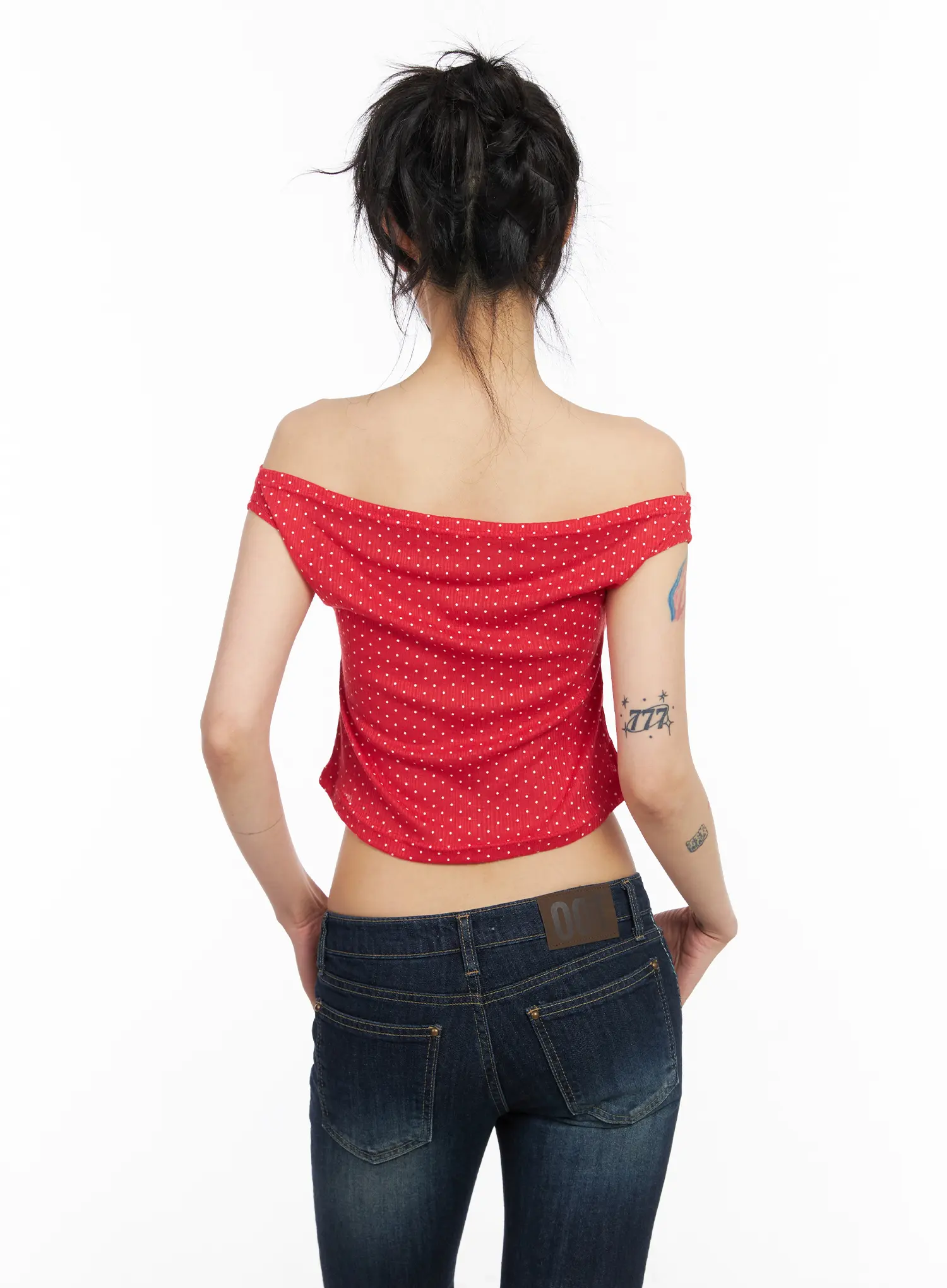 Draped Polka Dot Top CM517 - Image 9